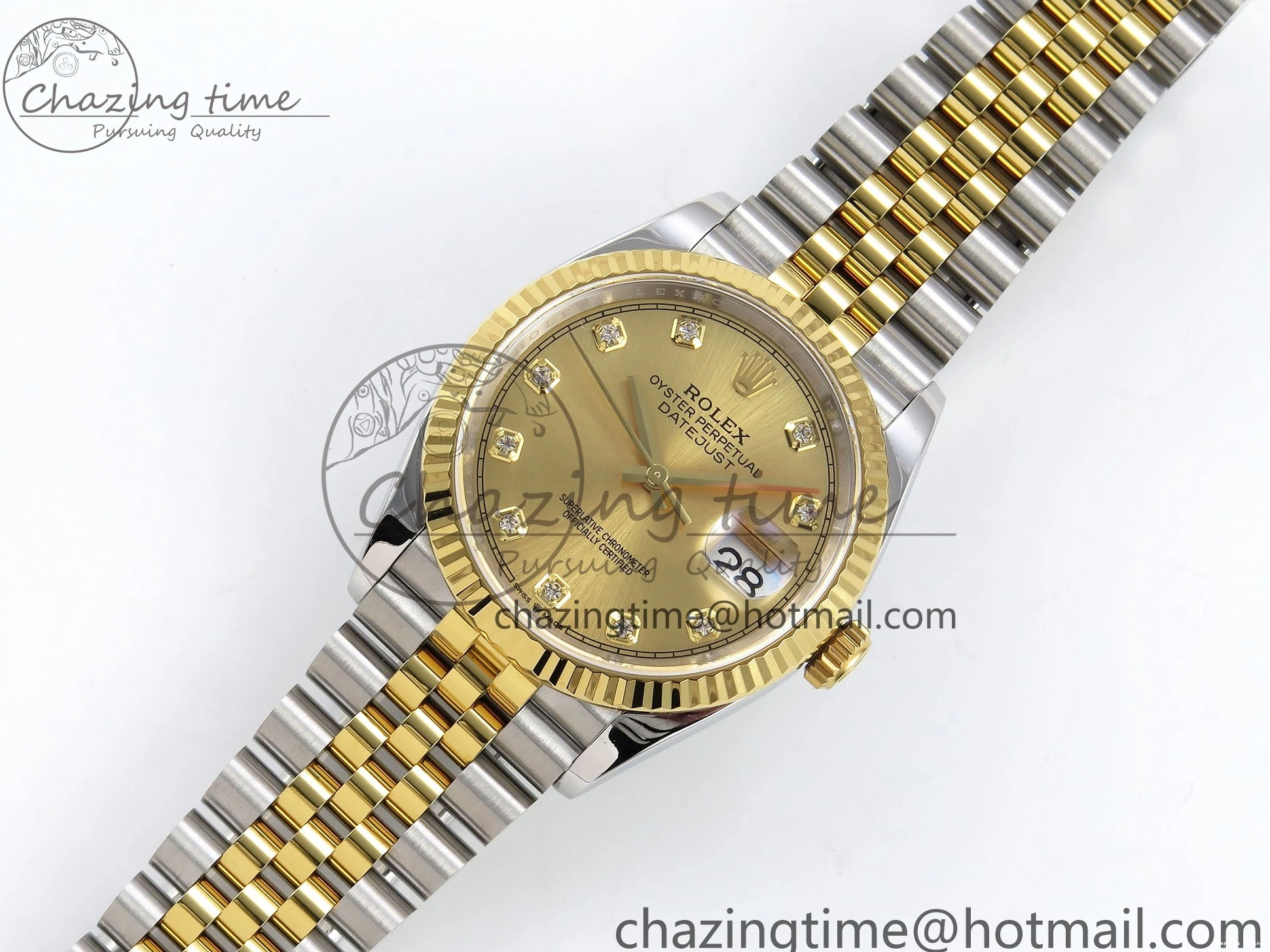 0107 DateJust 36 126233 APF 1:1 Best Edition 904L Steel YG Diamonds Dial on SS YG Jubilee Bracelet VR Unisex 1592
